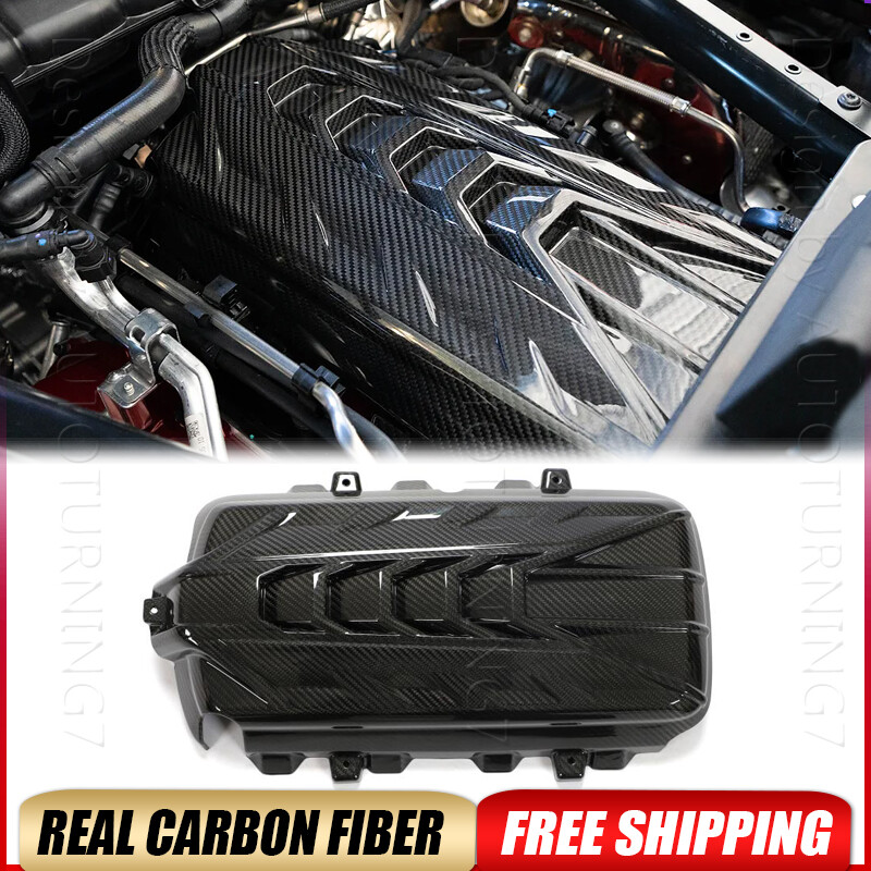 Carbon Fiber Engine Hood Trim Cover for Chevy Corvette C8 2020-2025
