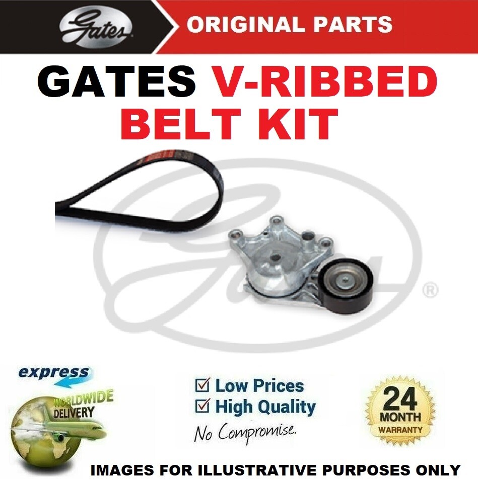 GATES FAN BELT PULLEY KIT for CITROEN BERLINGO Kasten BlueHDi 100 2018->on