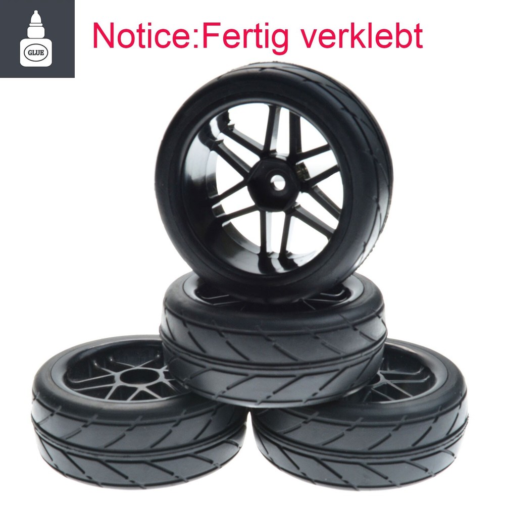 4PCS 1:10 RC Buggy Tires & Wheels 12mm Hex for Off-Road Racing