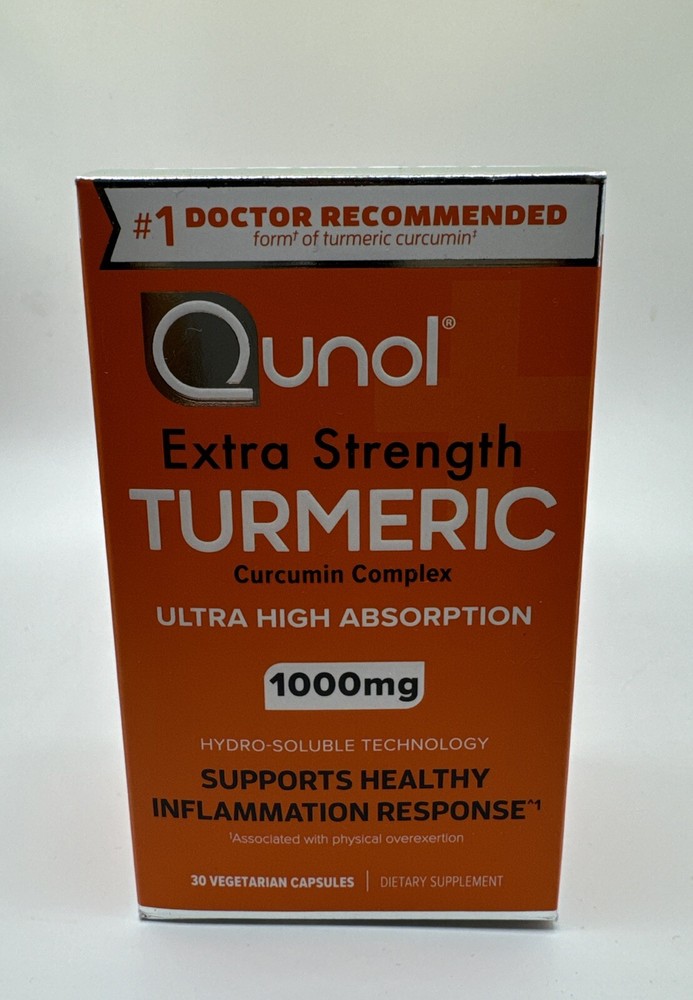 Qunol Extra Strength Turmeric 1000mg Curcumin Complex 30 Caps Exp: 01/26