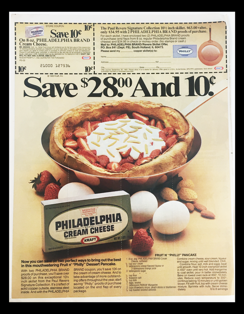 1983 Kraft Philadelphia Cream Cheese Coupon Ad Circular-image