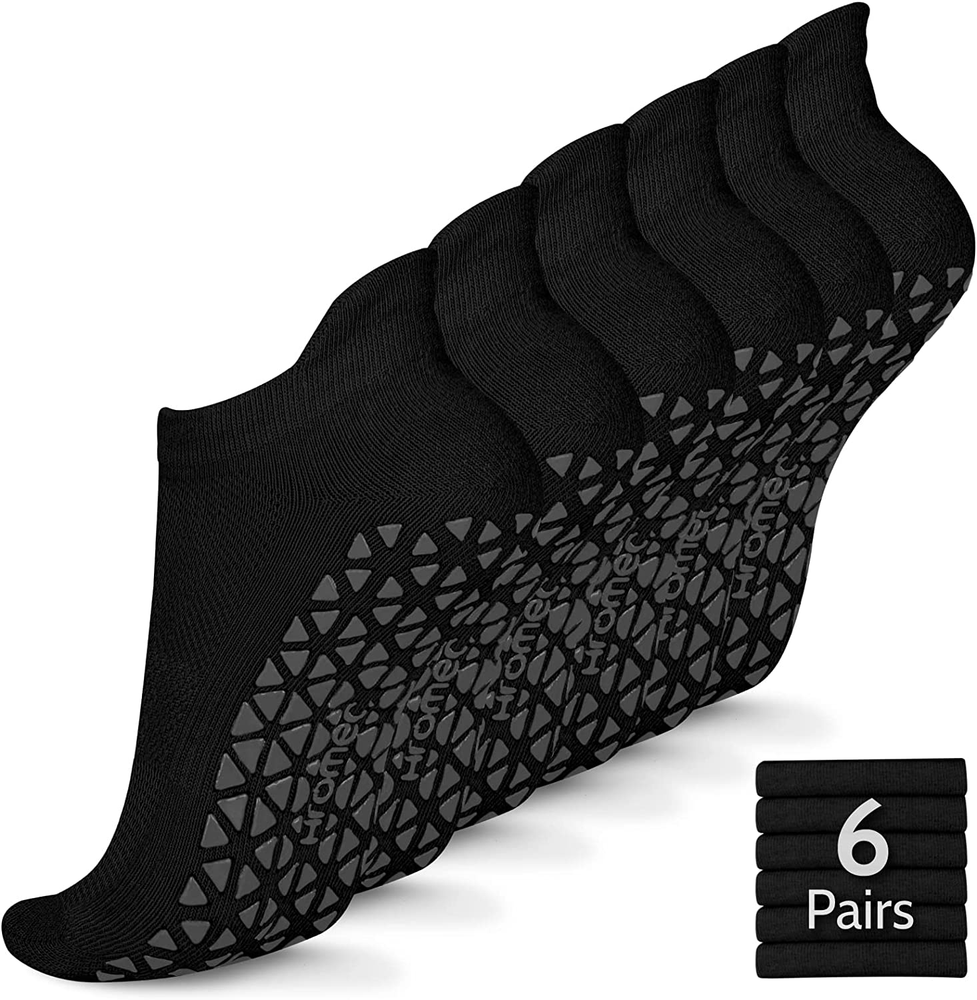 Non Slip Yoga Socks with Grips for Pilates, Ballet, Barre, Barefoot, Hospital an