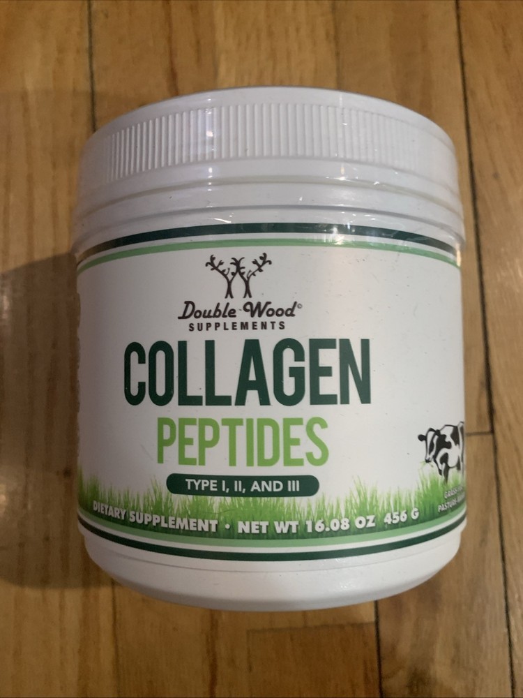 Double Wood Collagen Peptides Powder Type I II III 16.08 oz 456g Supports Joint Skin Health
