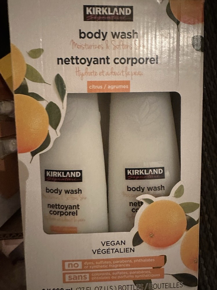 2 Pack Kirkland Signature Moisturizing Body Wash, Citrus, Vegan, 27 oz x 2 NEW