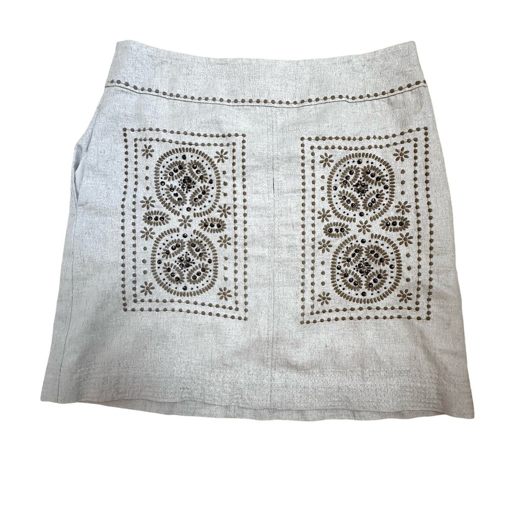 Floreat Athropologie|First Rays Embroidered Skirt|SZ 6