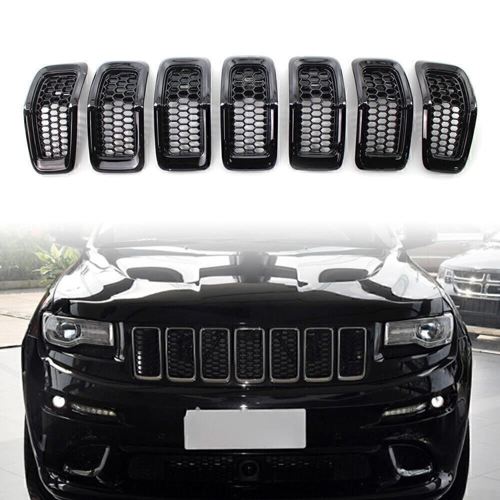 Honeycomb Front Grille Inserts Grill Cover Trim Fit Jeep Cherokee 2014-18 Black