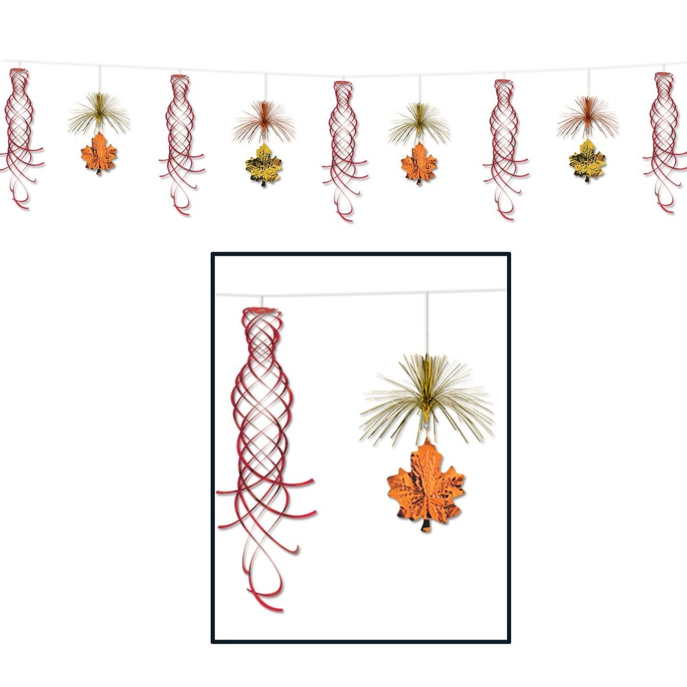 Beistle Fall Leaf Shimmer Garland Thanksgiving Party Decoration