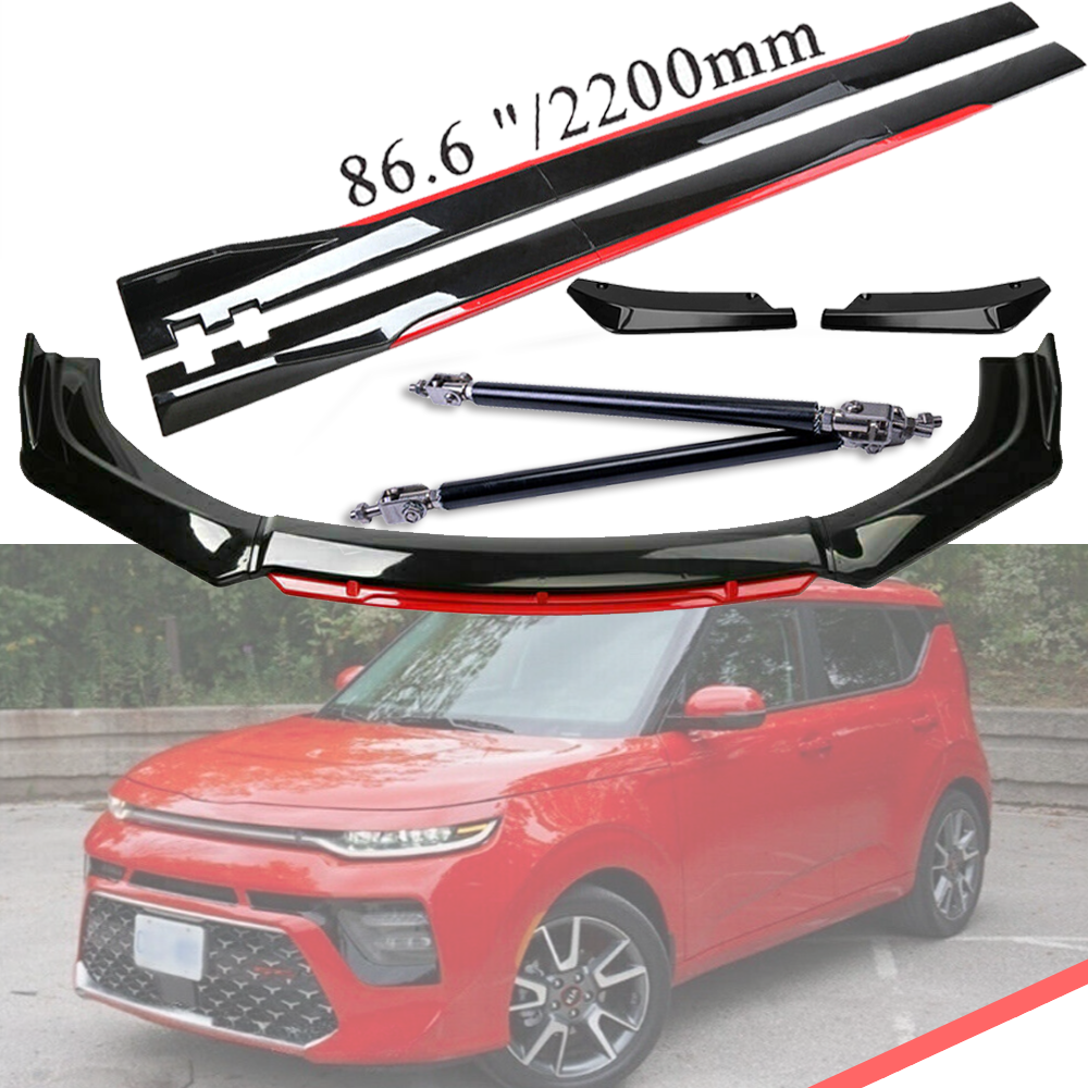 For Kia Soul 2010-2022 Front Bumper Lip Spoiler Splitter Side /Skirt Body