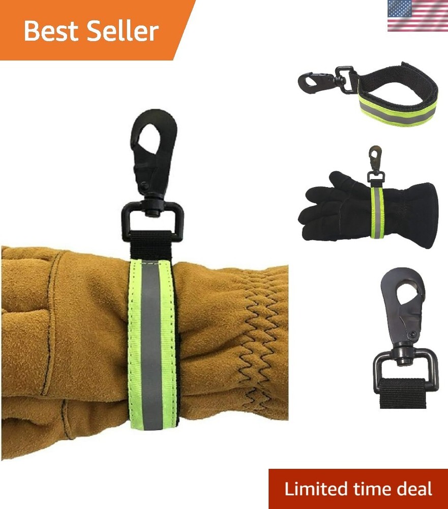 Heavy Duty Firefighter Glovestrap with Green Reflective Trim, 1 Count Pack of 1