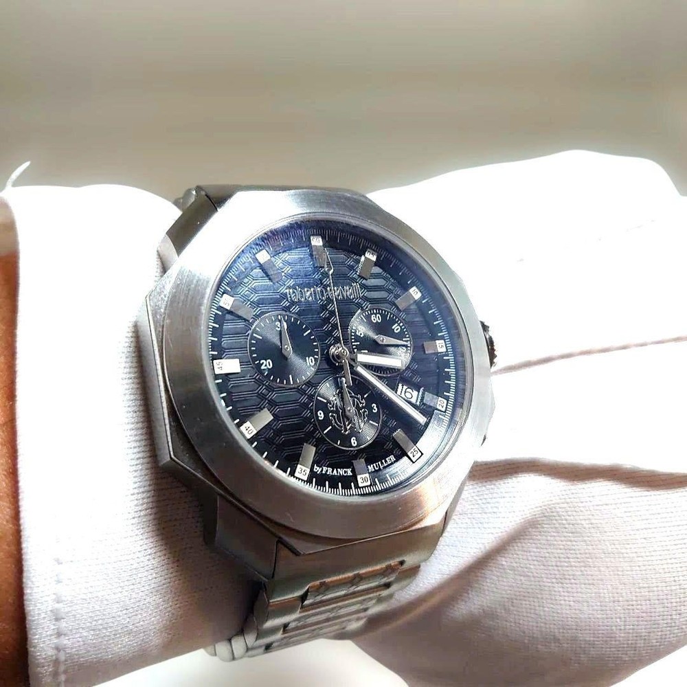 Franck Muller Roberto Cavalli 1G044 Quartz Watch 44mm Stainless Steel Black