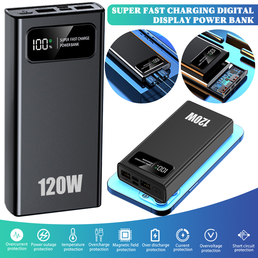 120W Portatil 50000mAh Cargador Power Bank Fast USB Para Bateria De Celulares US