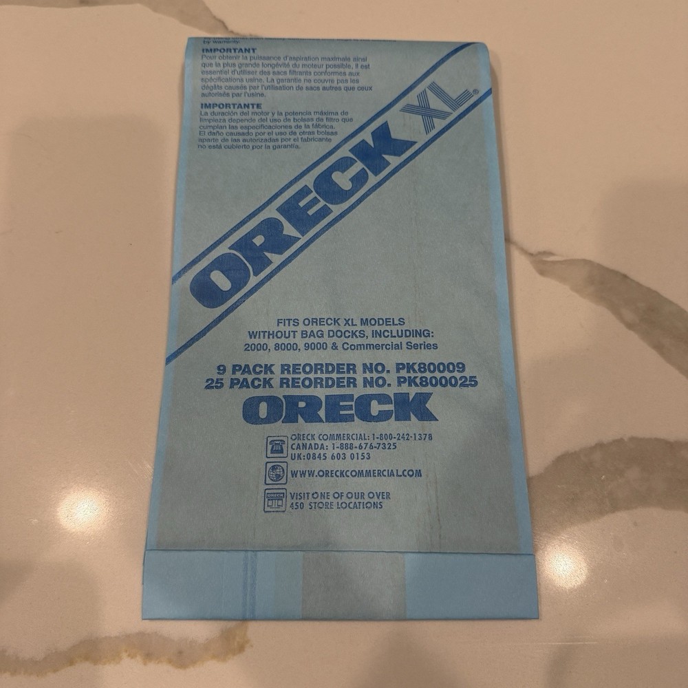 Oreck XL Brand  10 Pack Commercial Line Upright Vacuum Bags  for 2000 8000 9000