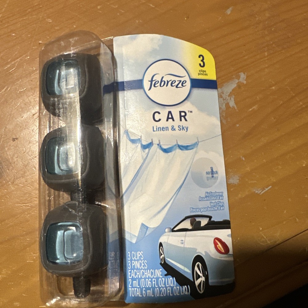 3 Ct. Febreze Car Vent Clip Air Freshener - LINEN & SKY