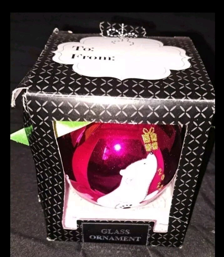 Oso Polar Vidrio Adorno de Navidad