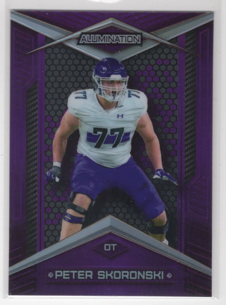 #ABC-96 Peter Skoronski 2023 Wild Card Alumination Draft Purple 1/15