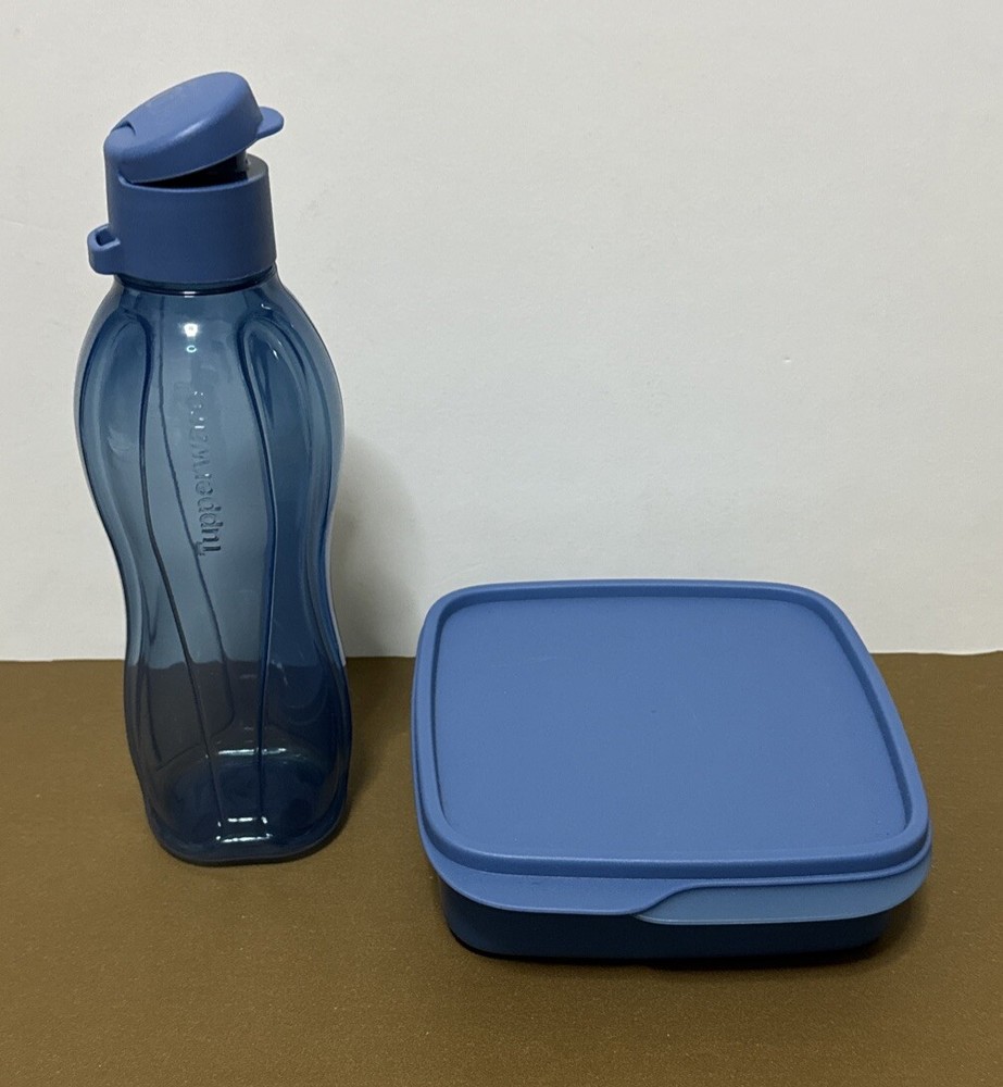 Tupperware Back To School Lunch Set 2 Pieces, Mineral Blue NEW-image