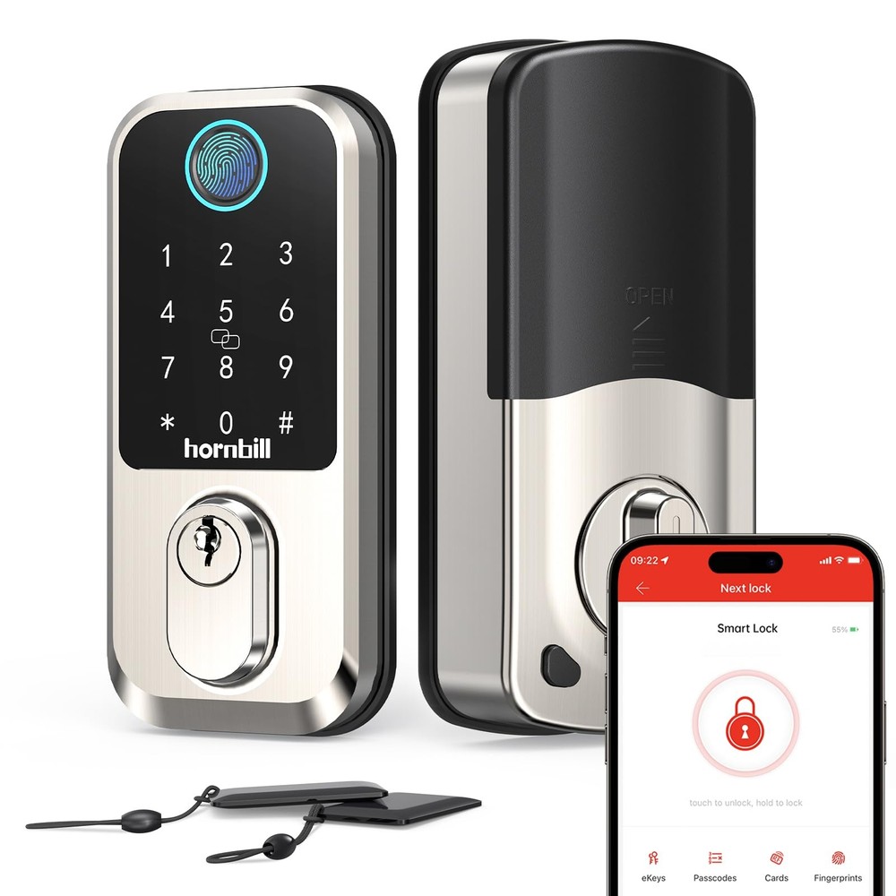 Wi-Fi Smart Deadbolt Keyless Entry 9-in-1 Front Door Smart Lock with App Control