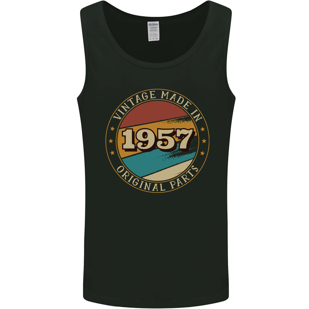 68th Birthday Vintage Made In 1957 Mens Vest Tank Top