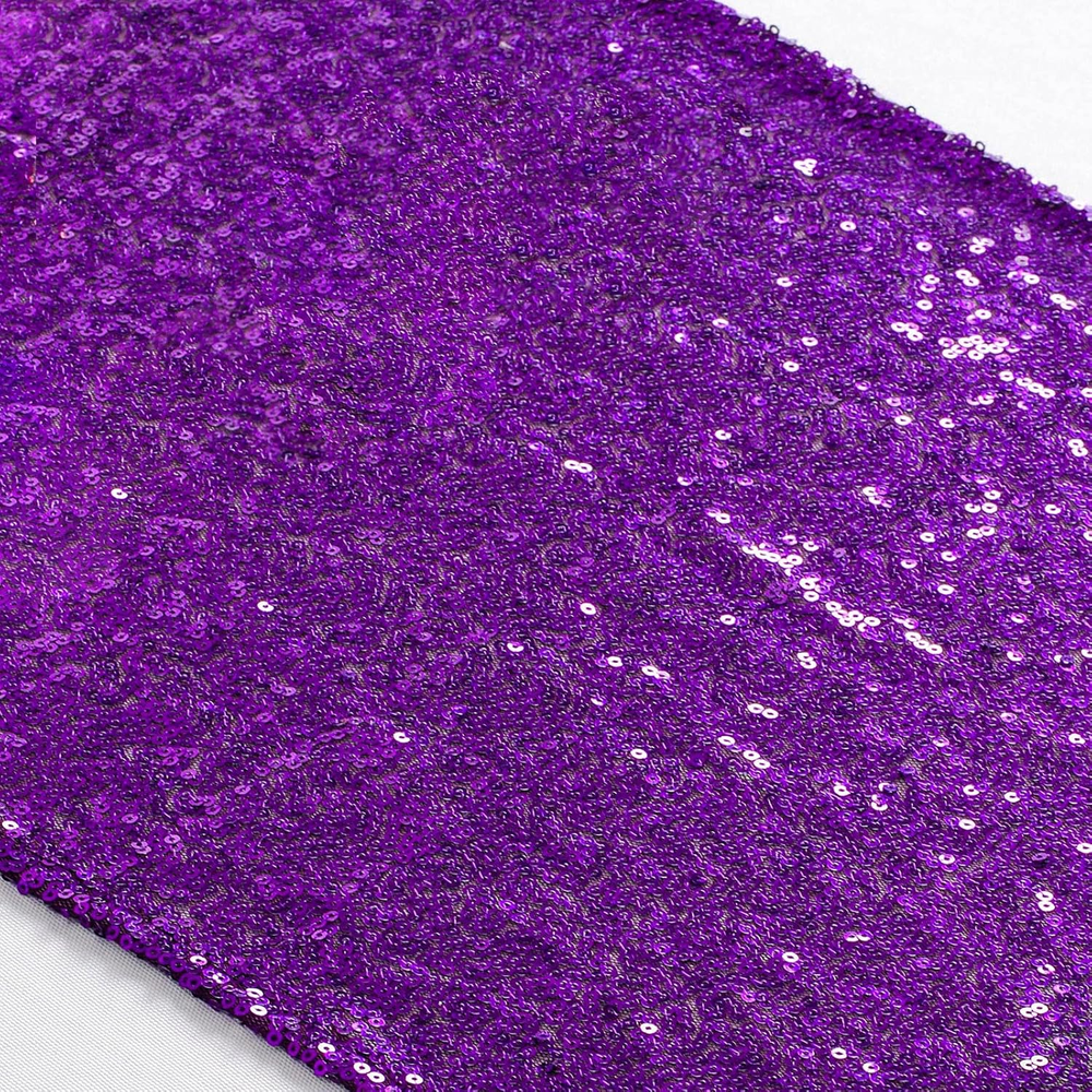 12x72-Inch Purple Sequin Sparkle Table Runner for Kitchen and Dining Room