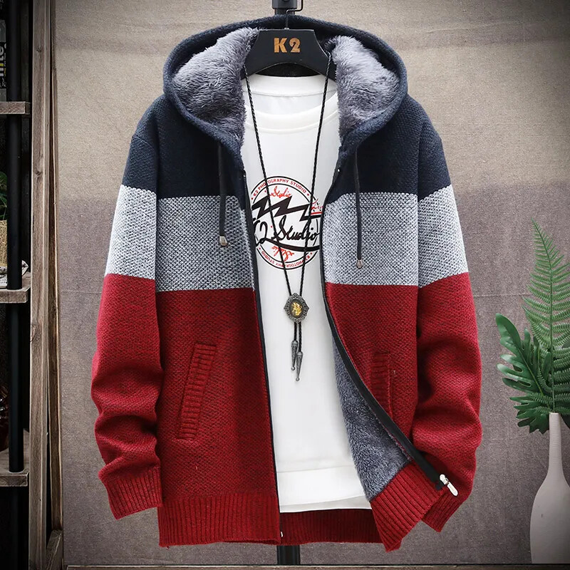 Men's Thick Warm Fleece Lined Hooded Hoodie Winter Zip Up Coat Jacket Sweatshirt