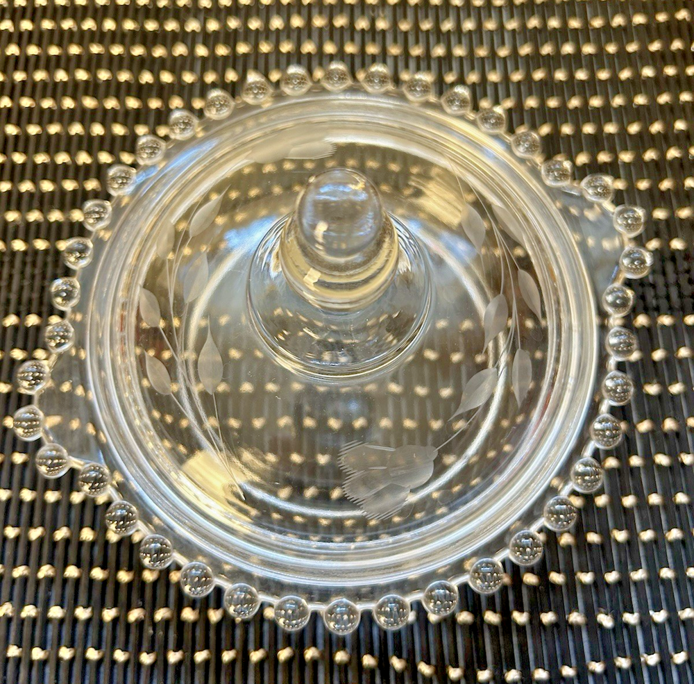 IMPERIAL GLASS CANDLEWICK CRYSTAL 6-INCH ROUND BUTTER DISH WITH LID