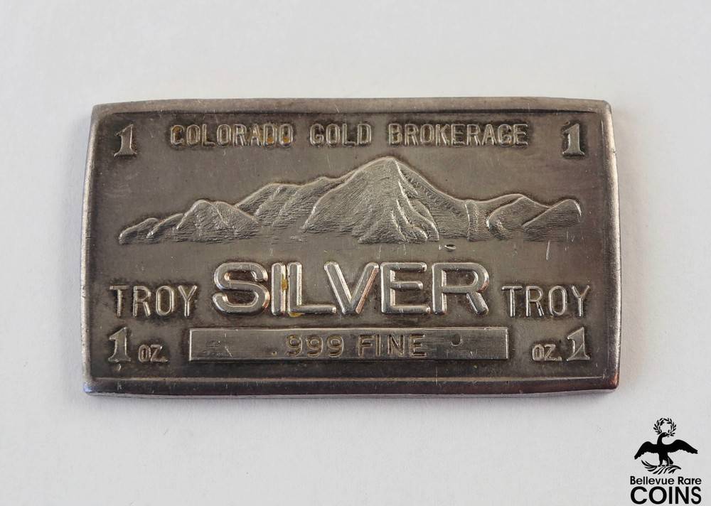 Colorado Gold Brokerage .999 Fine Silver 1 Troy Oz. Vintage Bar