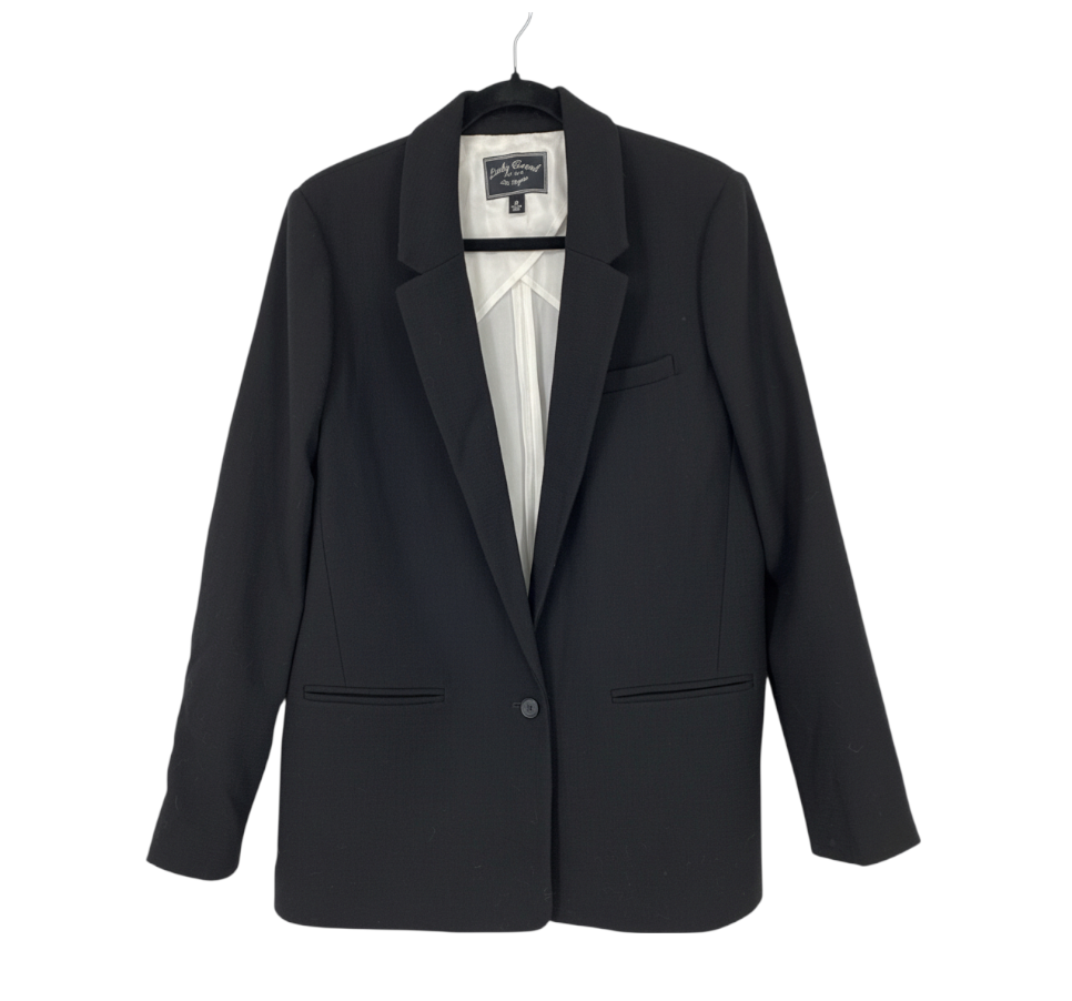 LUCKY BRAND Black Stretch Wool BLAZER JACKET SPORT COAT Masculine Style SIZE 6