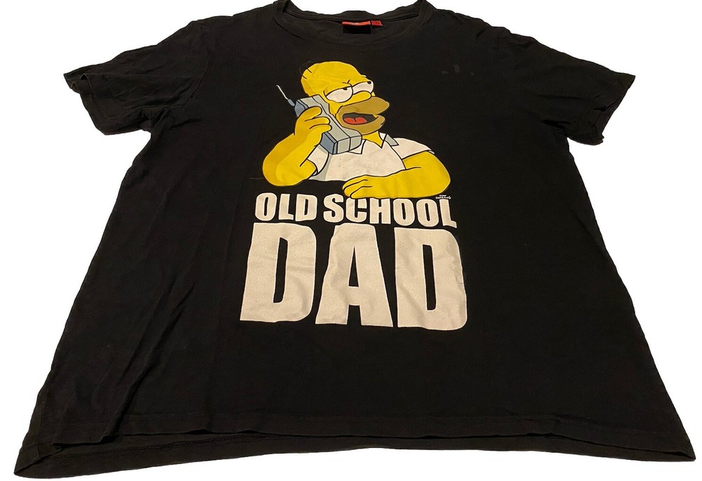 The Simpsons Homer Simpson Size L  Dad Tee Old School Dad  Graphic Print