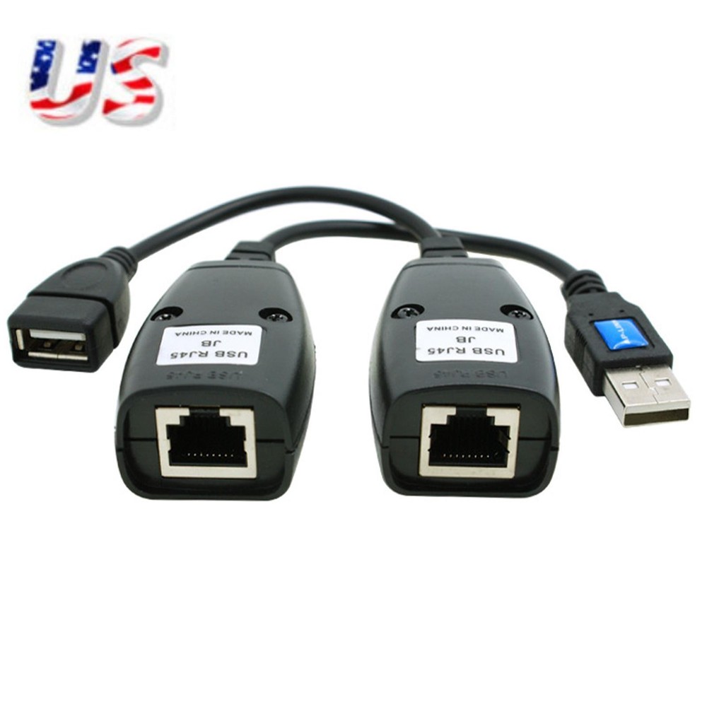 USB to RJ45 Female Adapter Plug & Play Ethernet Extension Cable