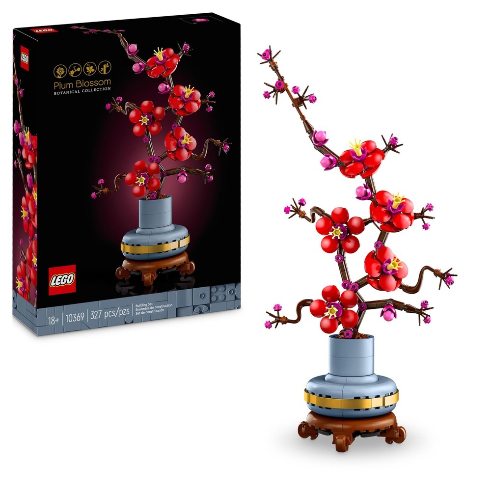 LEGO Icons Plum Blossom Flower Building Kit for Adults - Faux Botanical Display Model  