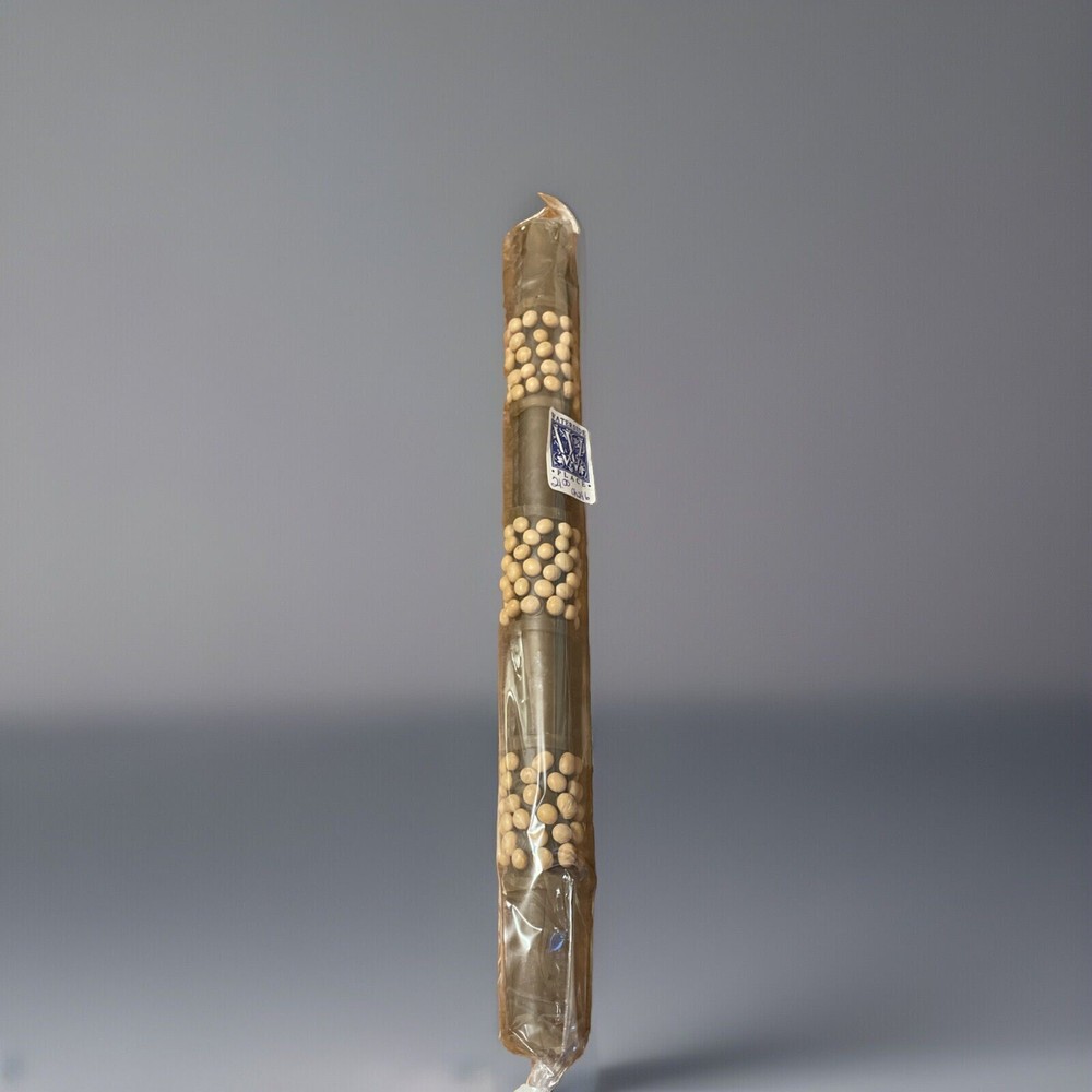 Waterside Place 12-inch Brown Pebble Embellished Taper Candle Sealed in Box