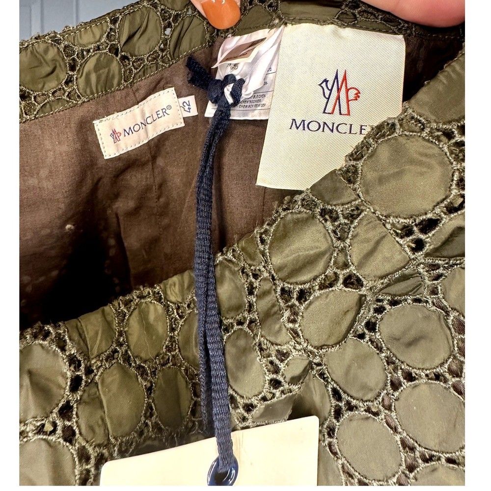 Moncler Green Crochet Shorts Size 42 New With Tags