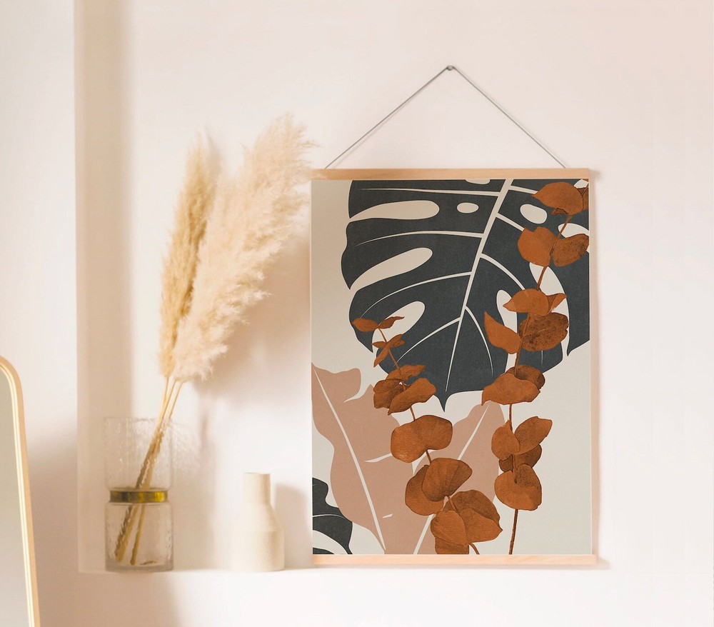 Eucalyptus Abstract Mid Century Modern Wall Art Large Botanical Wall Prints