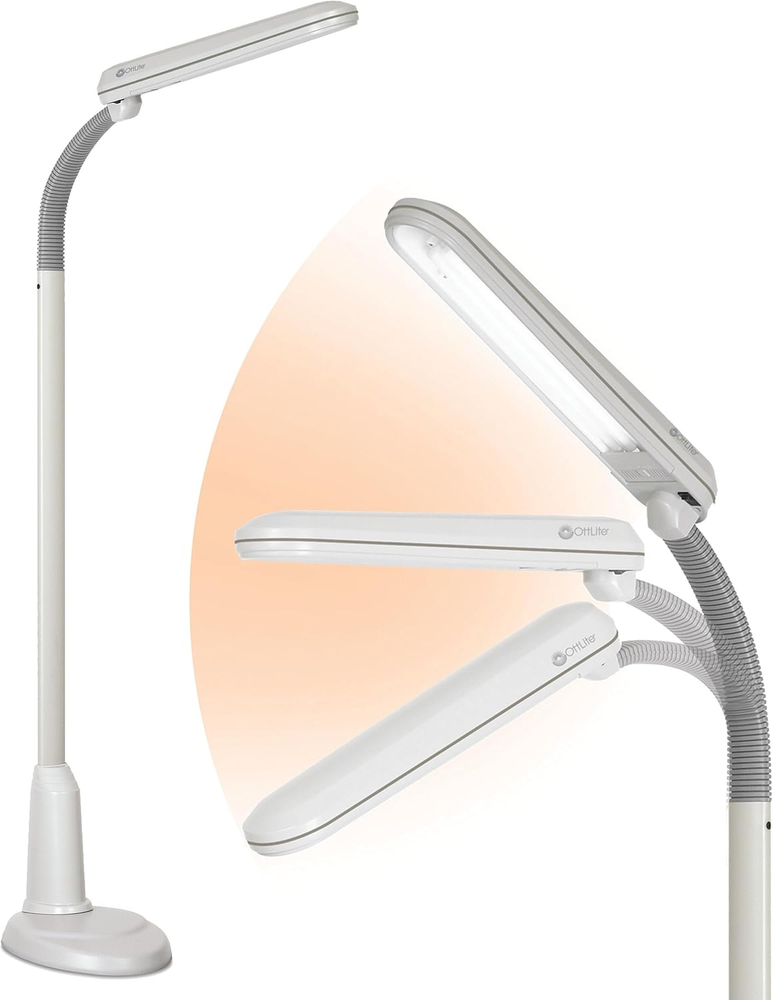 Standing Floor Lamp with Adjustable Neck, Craft plus - 24W Compact Fluorescent L