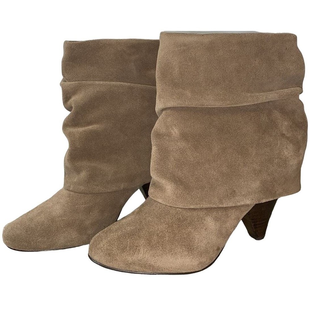 Steve Madden Carlson Boot Booties 10 M Suede Midi Heel Slouchy Round Toe y2k