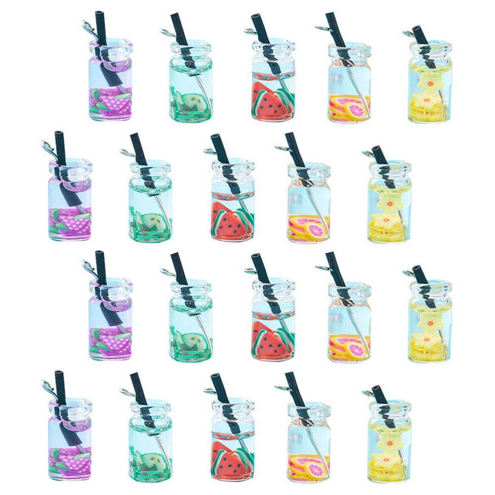 20-Piece Resin Charm Gem Jars With Lids for DIY Craft Projects