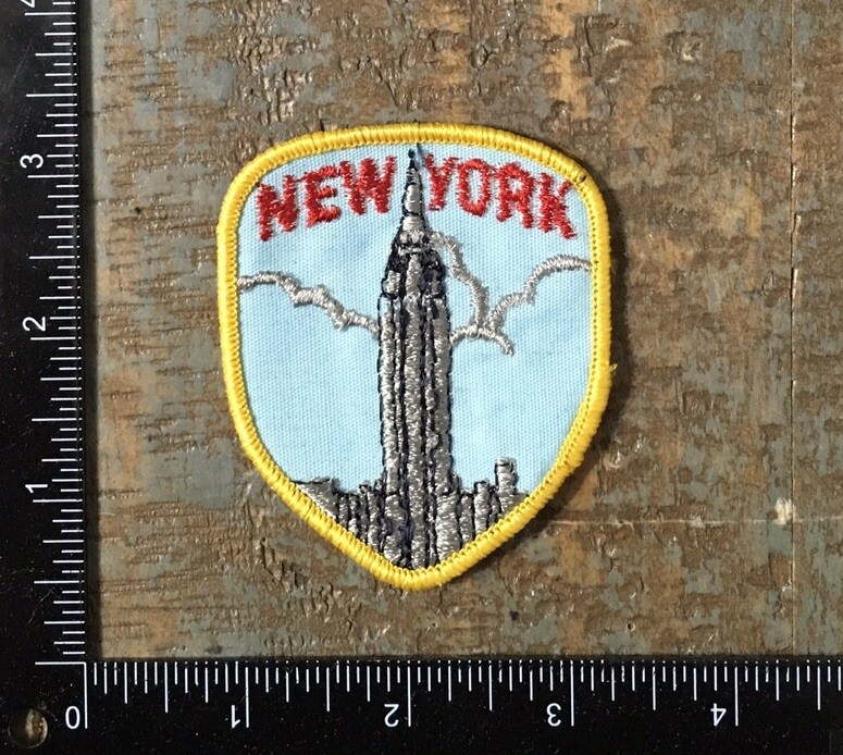 Vintage NEW YORK Empire State Building Travel Souvenir Sew-On Patch NY 1970s