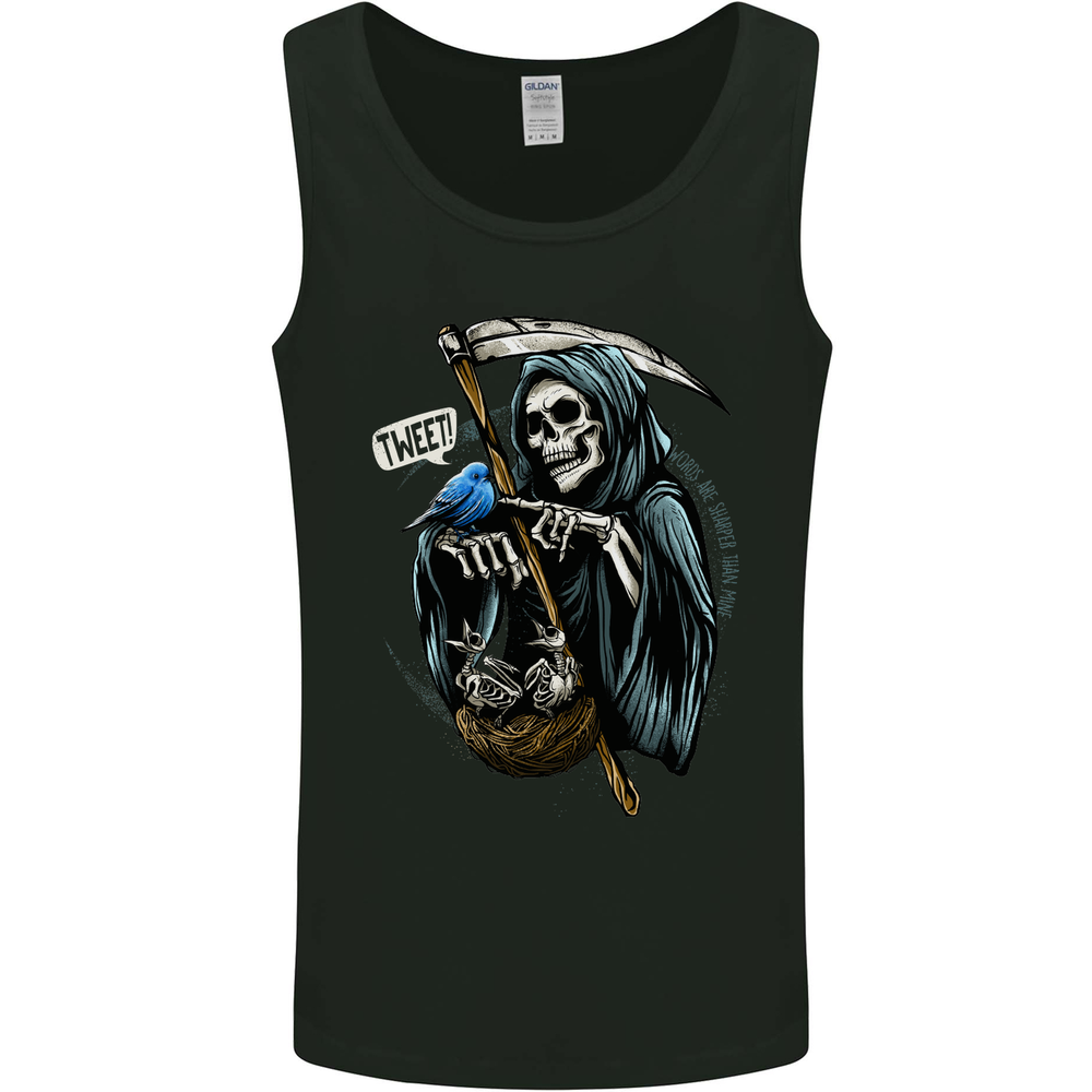 The Grim Reaper Skull Heavy Metal Gothic Mens Vest Tank Top