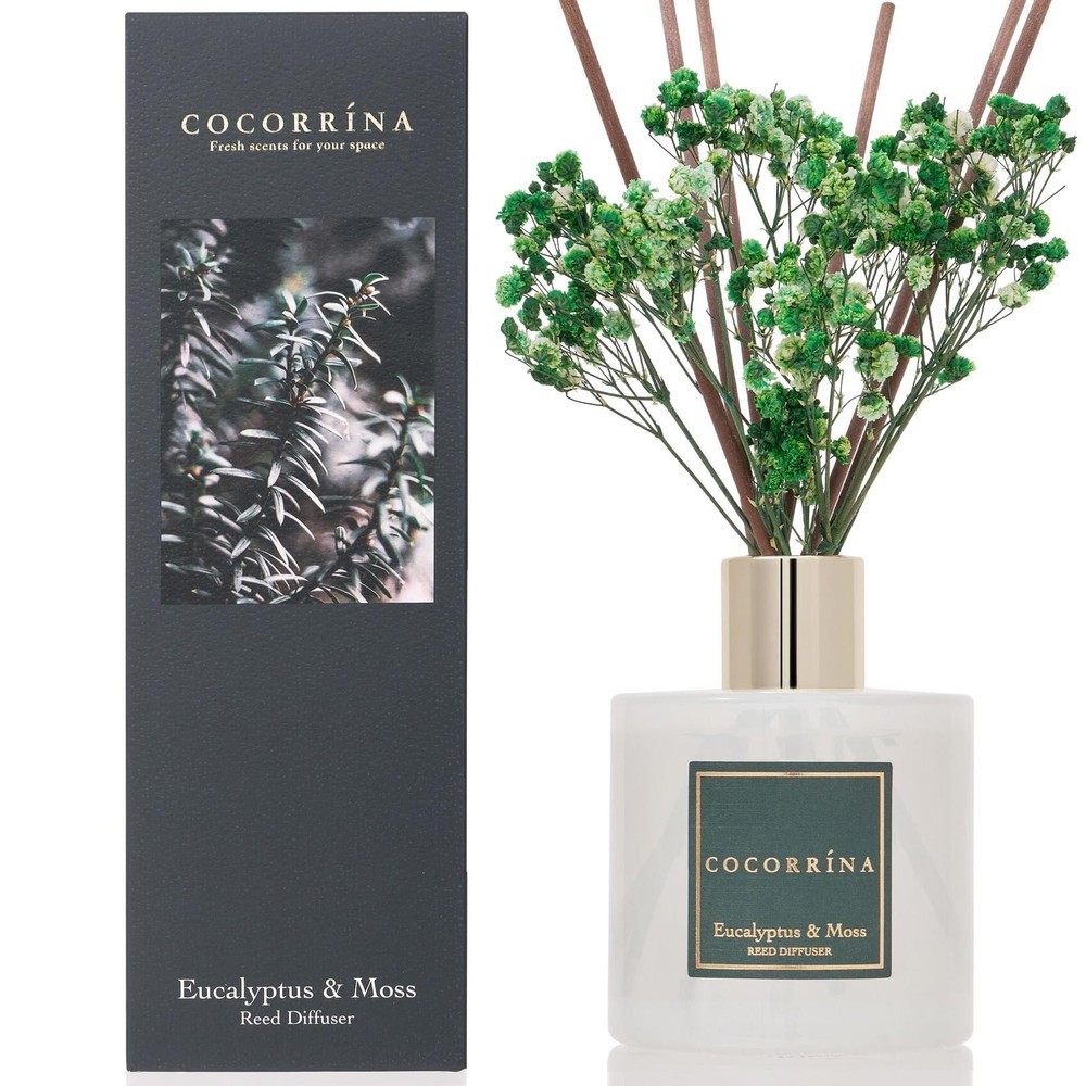 Cocorrína Reed Diffuser Sets- Eucalyptus &Moss Scented Diffuser with Sticks Home