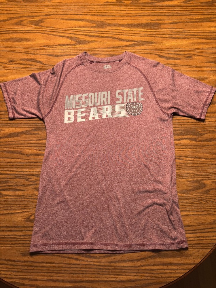 MISSOURI STATE BEARS NCAA Men's Rivalry Threads Maroon Polyester T-Shirt SMALL