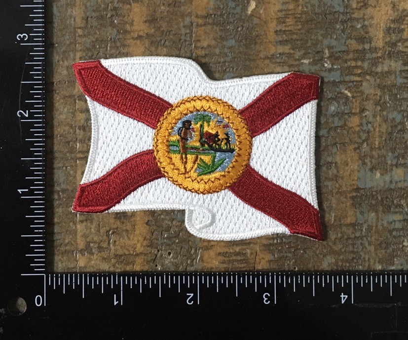 Vintage FLORIDA Waving State Flag Travel Souvenir Embroidered Iron-On Patch FL