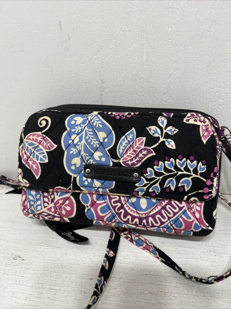 Vera Bradley через плечо сумочка бумажник сумка черный цветочный