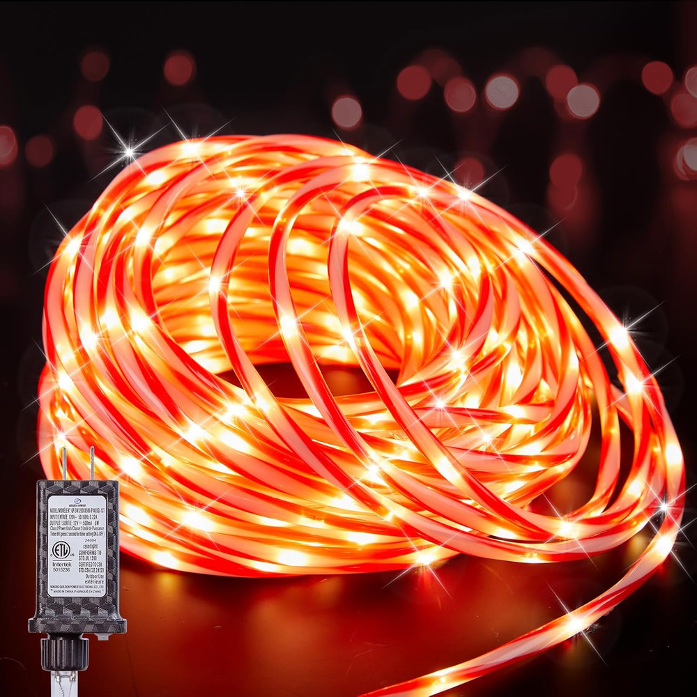 66ft 400 LED Candy Cane Rope Lights for Outdoor Christmas Decor with 8 Lighting Modes