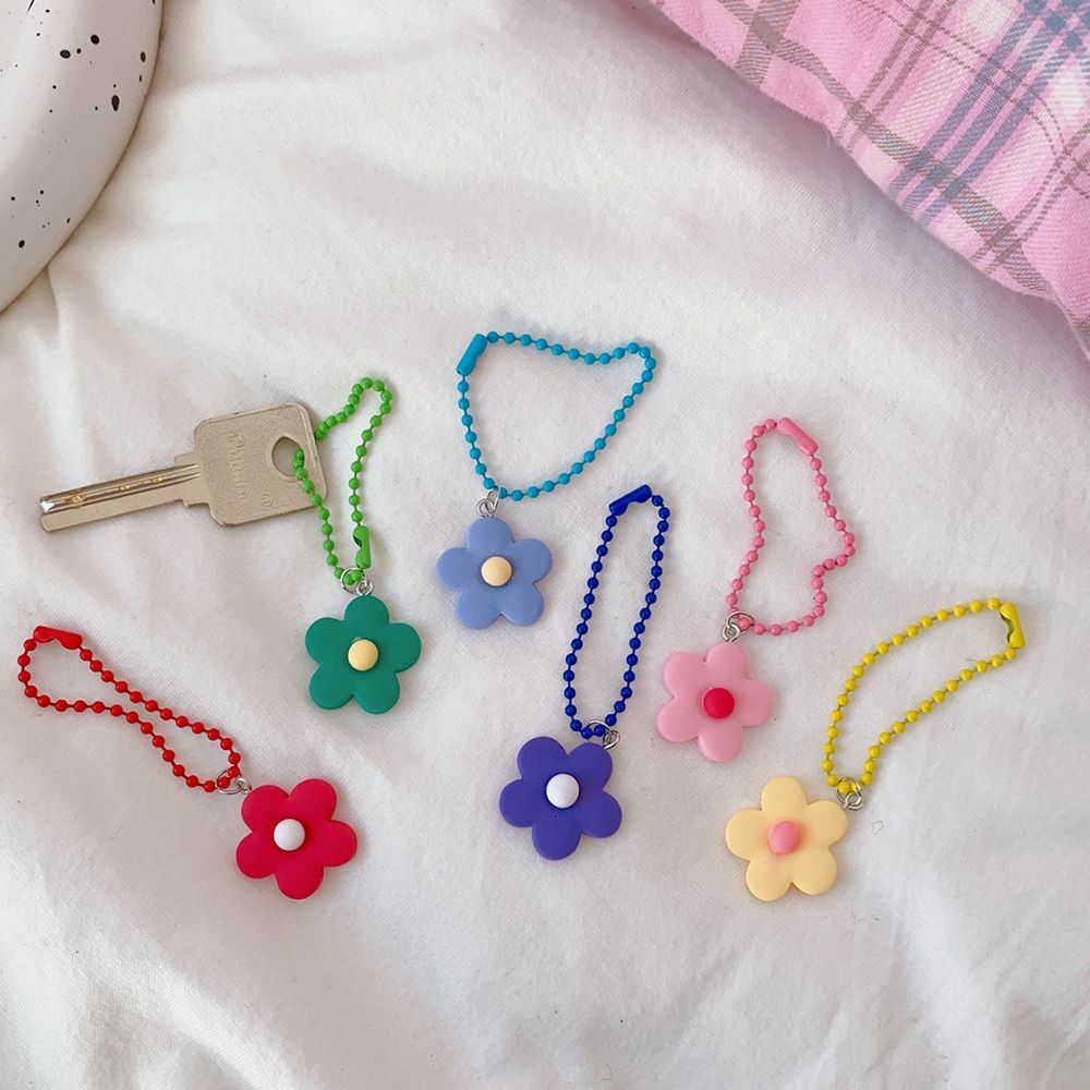 Coin Purse Pendant Color Flower Pendant Key Ring Keychain Plastics Decorations