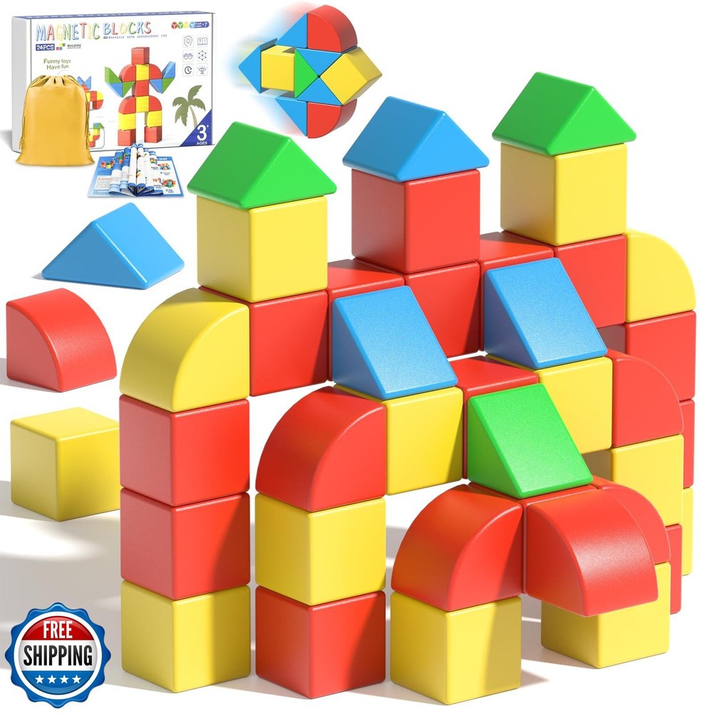 Magnetic Building Blocks for Toddlers Educational Sensory STEM Construction Toy
