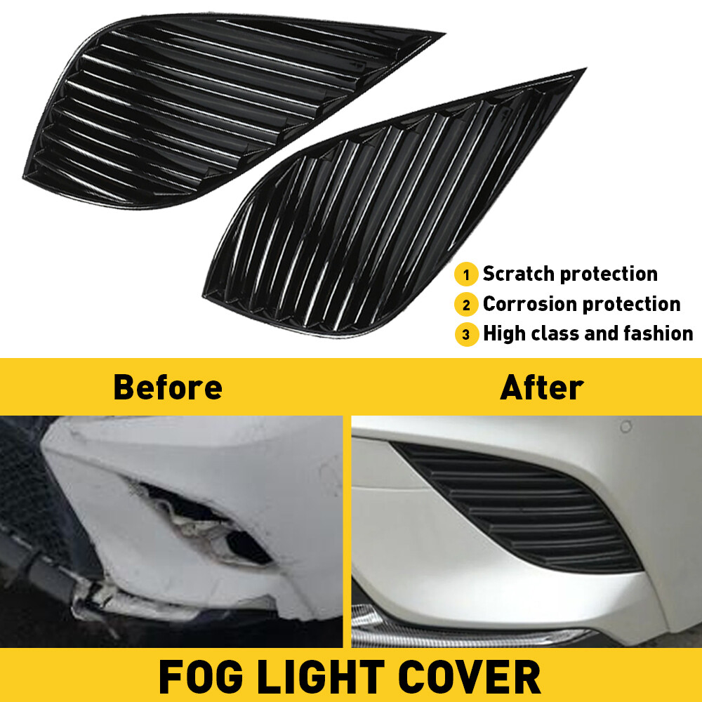 Fog Light Cover Set For Toyota Camry 2018-2021 Front Left and Right Side Black
