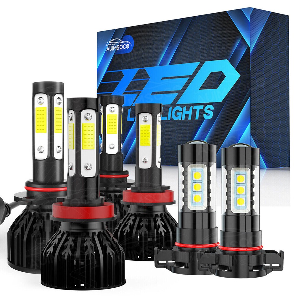 For Chevy Suburban Tahoe 2007-14 - 6x LED Headlight + Fog Lights Bulbs Kit Combo