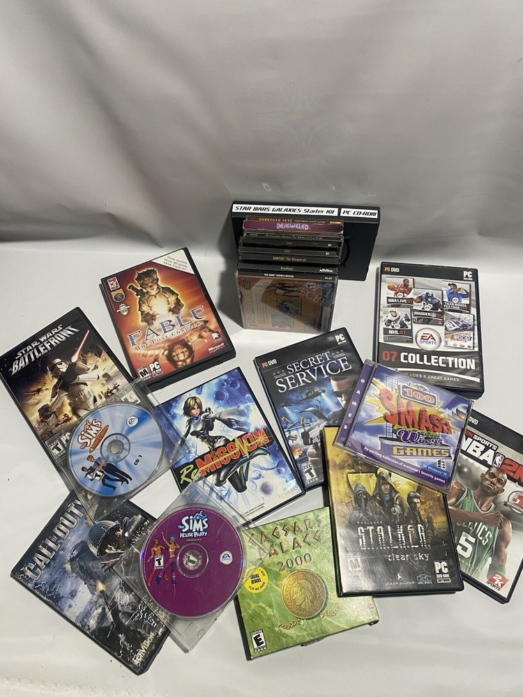 Massive Lot of PC Video Games Bundle Including Vampire The Masquerade NBA 2K9 More Untested Condition