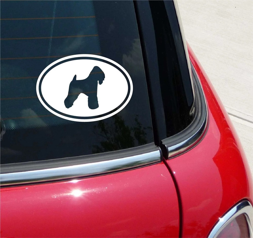 Euro Wheaten Terrier Soft Graphic Decal Sticker Car Oval NOT Two Color