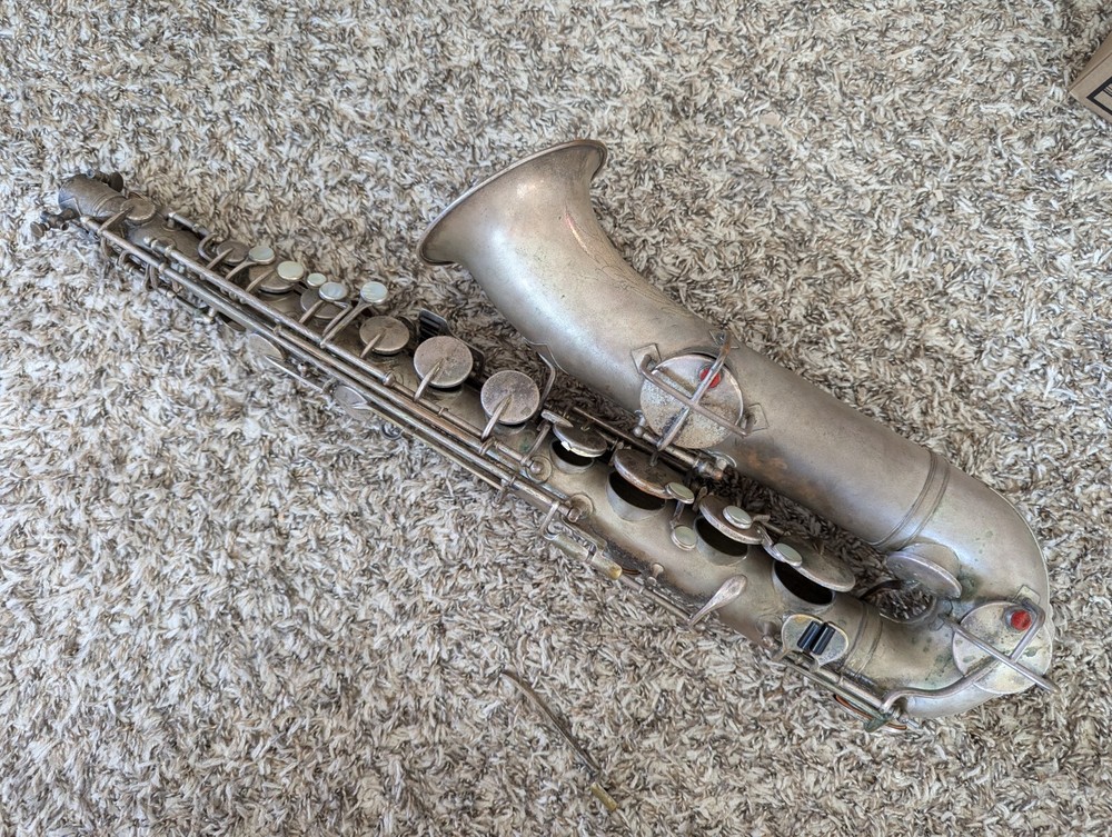 King C Melody Saxophone Silver Plated Body Only For Parts 37079